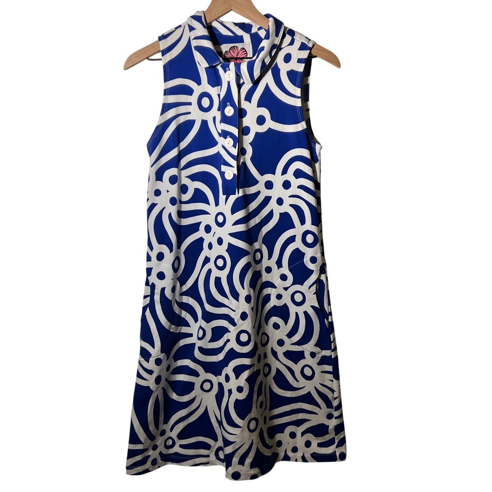 Lesley Evers Haley Dress in Chicka Boom Blue, Women's Size Small